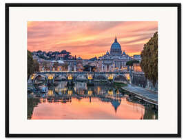 Gerahmter Kunstdruck Rom im Abendrot