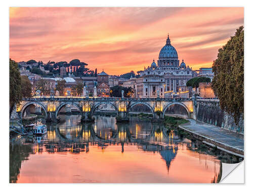 Selvklebende plakat Rome in the evening