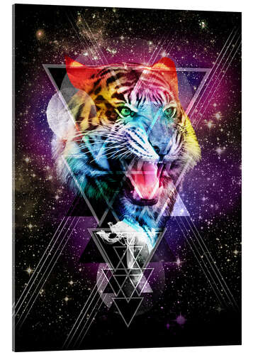 Acrylglasbild Cosmic Tiger