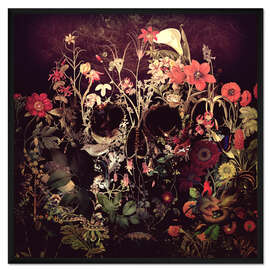 Gerahmter Kunstdruck Bloom Skull