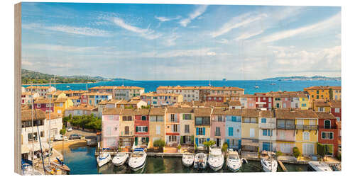 Tableau en bois Port Grimaud in the Gulf of St. Tropez