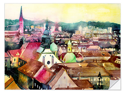 Sticker mural Graz, view to the cathedral