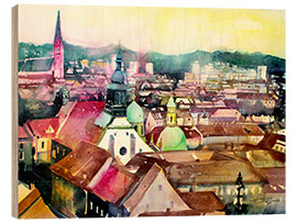 Quadro de madeira Graz, view to the cathedral