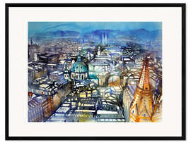 Impresión de arte enmarcada Vienna View from St. Stephen's Cathedral