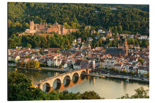 Aluminiumtavla View of the Old Town of Heidelberg from the Philosophenweg