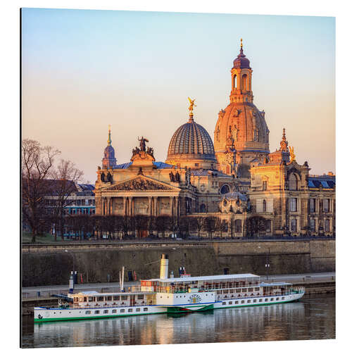 Aluminium print Dampfschiff Leipzig vor Frauenkirche