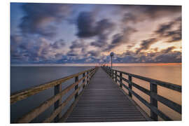 Foam board print Pier Kühlungsborn to the sunrise