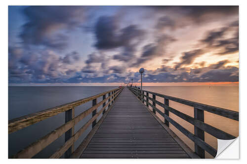 Självhäftande poster Pier Kühlungsborn to the sunrise