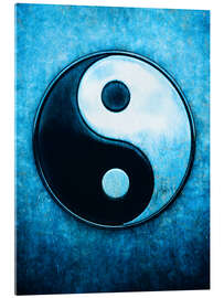 Quadro em acrílico Yin Yang Scratchy Blue