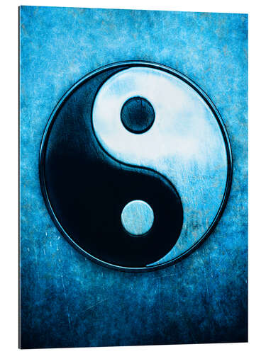 Quadro em plexi-alumínio Yin Yang Scratchy Blue