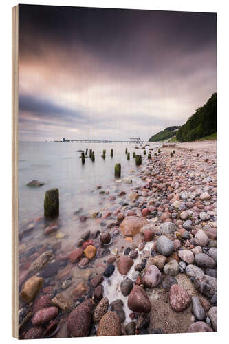 Tableau en bois Stormy Morning (Sellin / Rügen)