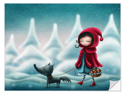 Wall sticker Little Red Riding Hood in Winter Wonderland