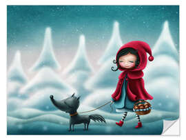 Wall sticker Little Red Riding Hood in Winter Wonderland