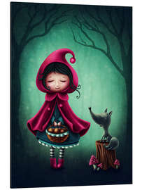 Aluminium print Little Red Riding Hood in the woods