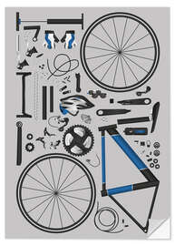 Selvklebende plakat Bike skeleton