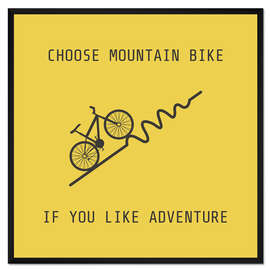Gerahmter Kunstdruck Mountainbike für Bergsteiger