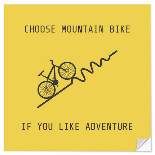 Selvklebende plakat Mountain bike for climbers