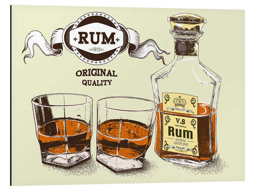 Aluminium print Vintage rum