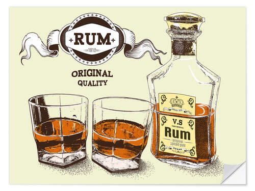 Selvklebende plakat Vintage rum