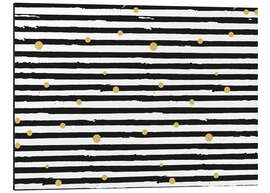 Magnettafel Gold tanzt mit Schwarz und Weiß