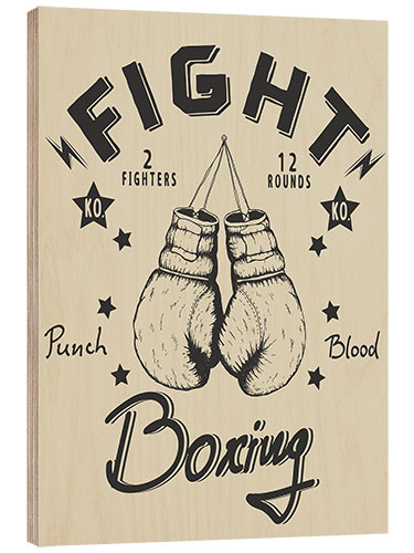 Wood print Fight - Boxing