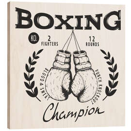 Tableau en bois Boxing champion