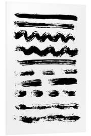 Foam board print Brush strokes black and white