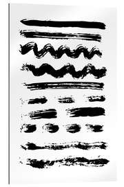 Gallery print Brush strokes black and white