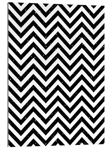 Gallery print Herringbone pattern black and white