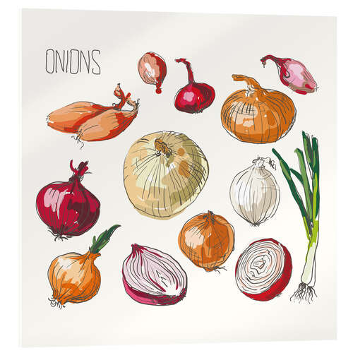 Akrylbilde Onions collage