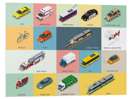 Foam board print Colorful vehicles