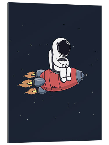 Gallery print Little astronaut with rocket