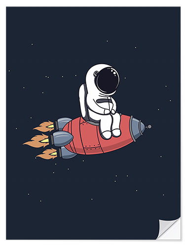 Wandsticker Kleiner Astronaut mit Rakete