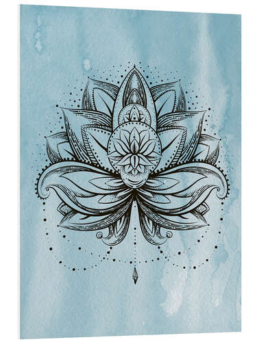 Foam board print Lotus Zen watercolor