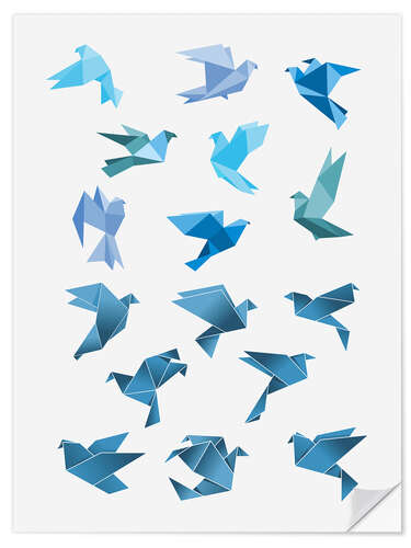 Wall sticker Origami Peace Doves