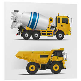 Stampa su PVC Construction sites vehicles