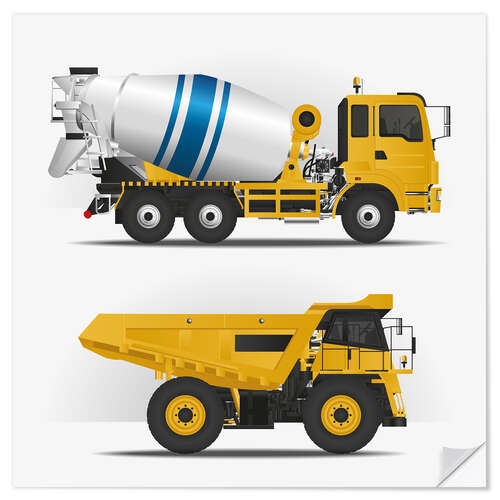 Wall sticker Construction sites vehicles