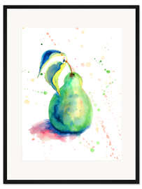 Gerahmter Kunstdruck Süßes Birnen Aquarell
