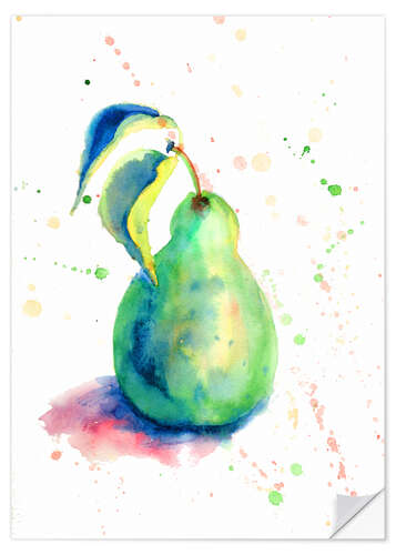 Vinilo para la pared Sweet pear watercolor