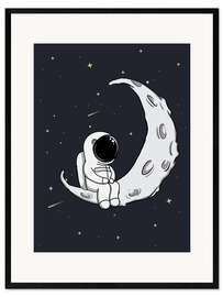 Framed art print Little man on the Moon