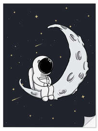 Wall sticker Little man on the Moon