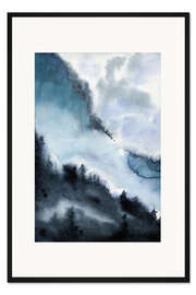 Gerahmter Kunstdruck Bergpanorama