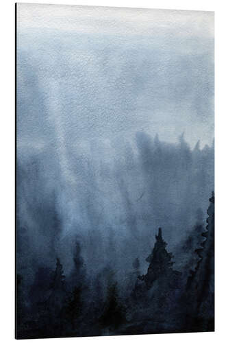 Tableau en aluminium Brume sur la forêt