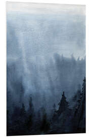 Foam board print Mist over the forest