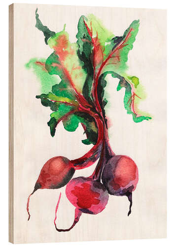 Cuadro de madera Radish watercolor