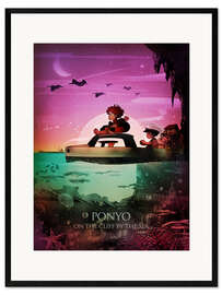 Impressão artística com moldura Ponyo à Beira-Mar (inglês) - Albert Cagnef