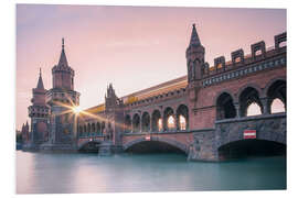 Foam board print Sunset at Oberbaumbridge Berlin