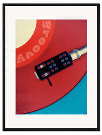 Gerahmter Kunstdruck Groovy Schallplattenspieler - Sybille Sterk