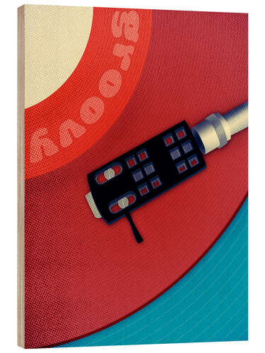 Wood print Groovy Turn Table