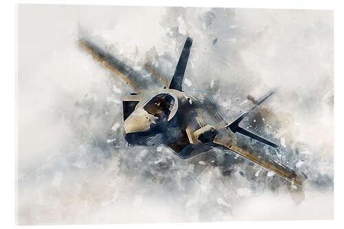 Tableau en verre acrylique Avion F-35 Lightning